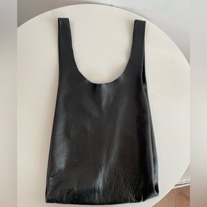 BAGGU leather shopper bag